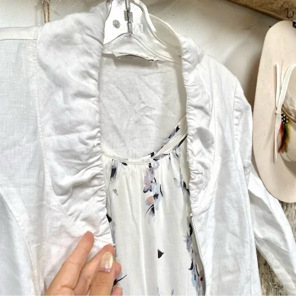 Melanie Lynn LINEN summer jacket/cover up w beach vibe - Picture 3 of 7